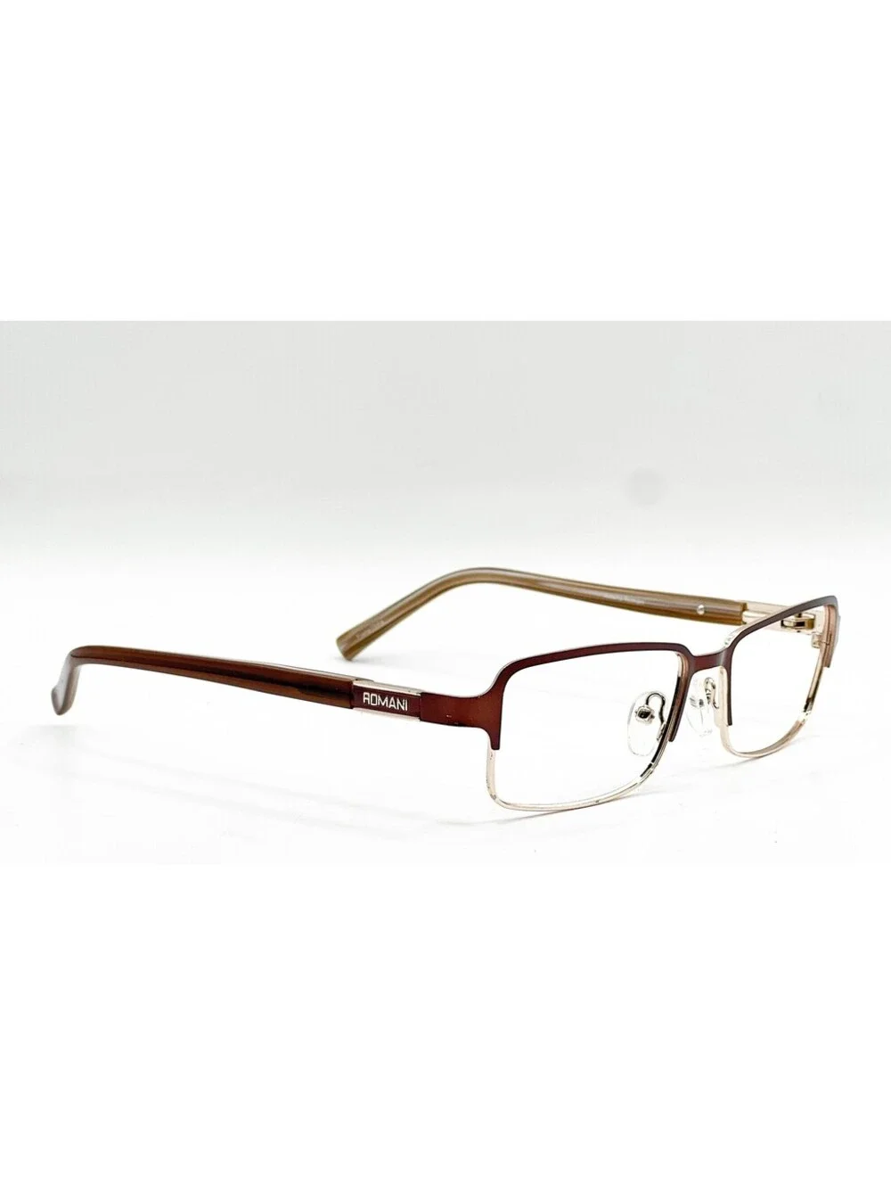 Alberto Romani Ar 5001 Br/Gd Brown/Gold Authentic Eyeglass Frames 53-16